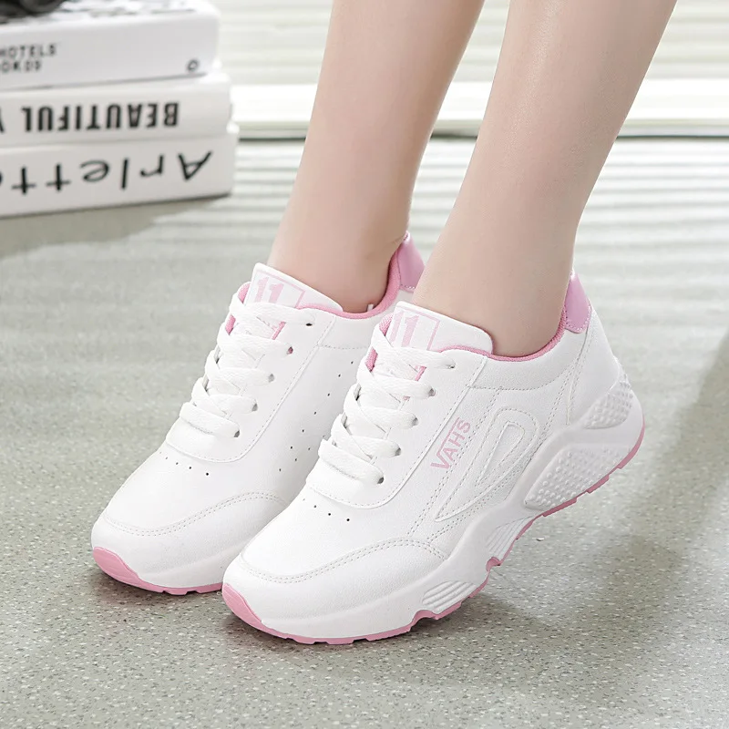 

Women Shoes White Tenis Feminino 2019 New Spring Fashion Breathable Mesh Casual Shoes Woman Wedge Platform Sneakers Comfortable