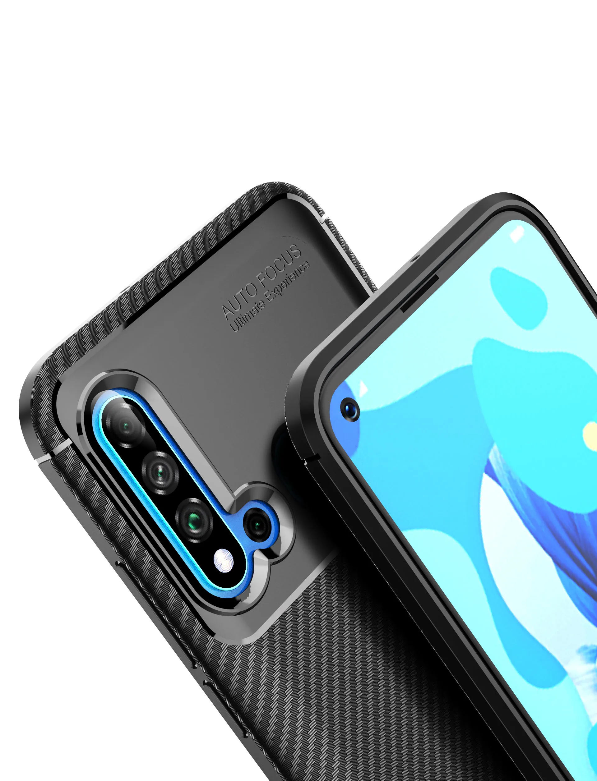 

Carbon Fiber Phone Cover For Huawei P20 Lite Case High Quality Diamond Grid Design Coque For Huawei P20 Lite 2019 Cases Fundas