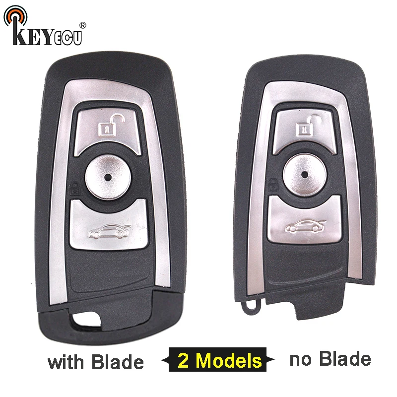 

KEYECU for BMW New 5 Series 550i GT X3 535i 528i Replacement Smart Remote Car Key Shell Case Fob 3 Button With/No Blade