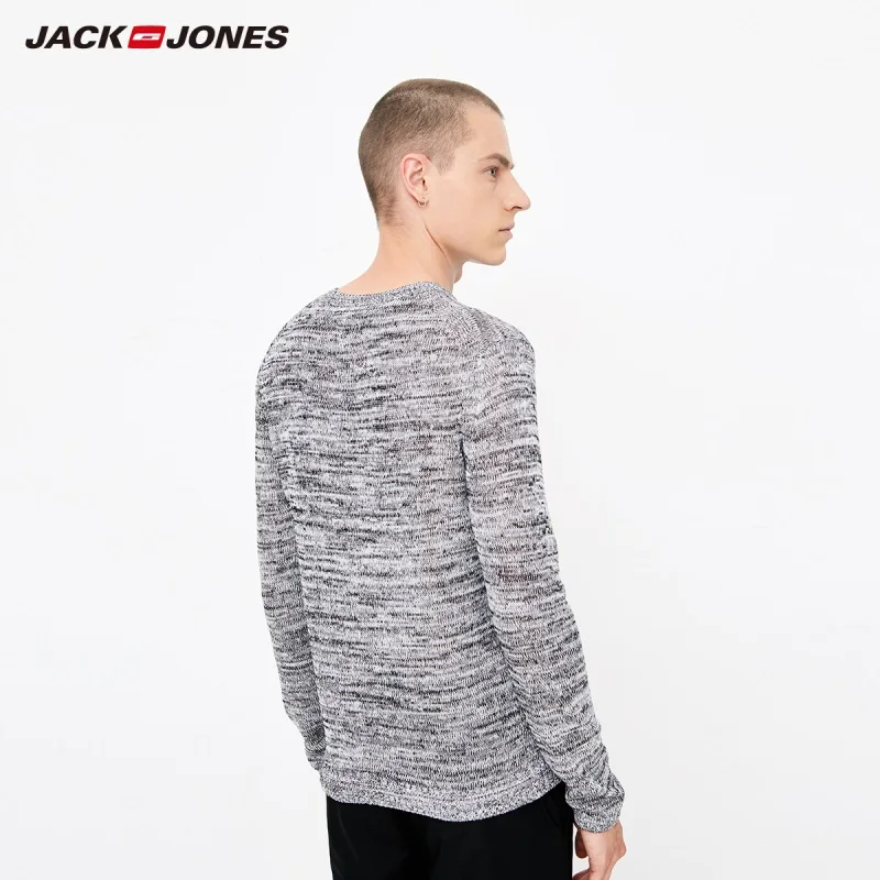 JackJones Осень Мужская льняная смесь цветочный длинный рукав свитер Топ 218324527