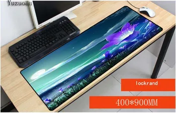 

Yuzuoan 900x400X3mm Beautiful Blue Flowers Extended Gaming mouse pad Large Edge Mousepads Big Size Desk Mat for LOL office work