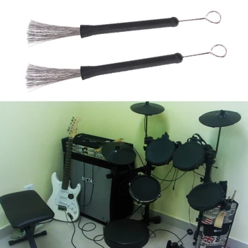 

2Pcs Retractable Loop End Drum Brushes For Jazz Drum Stick Musical Accessories