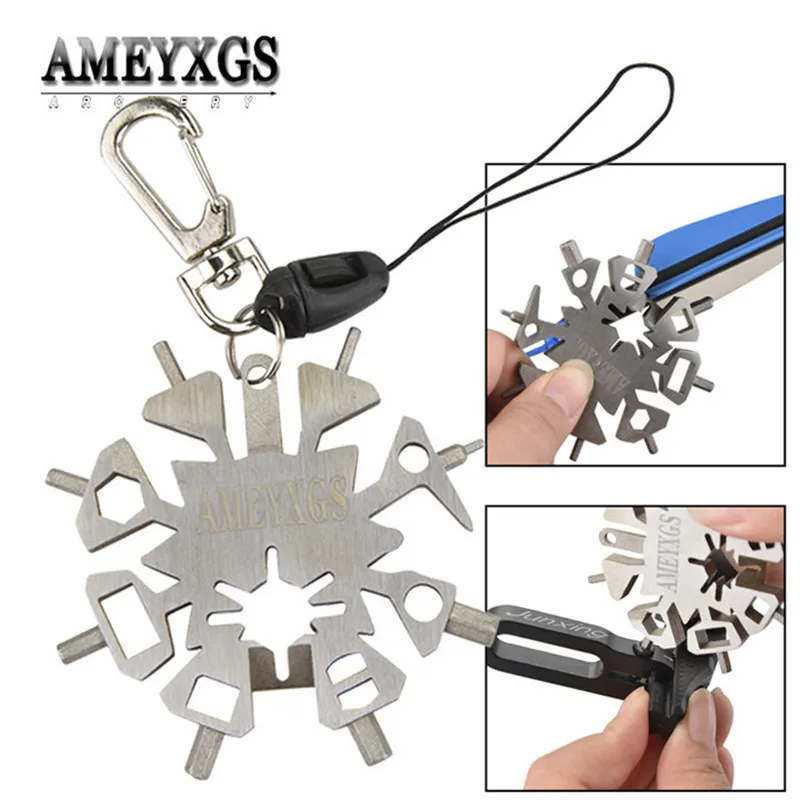 

1pc Multifunction Hex Wrench 21 In 1 Repair Wrench Arrow Feathers Seraper For Outdoor Hunting Camping Sports Archery Accessories