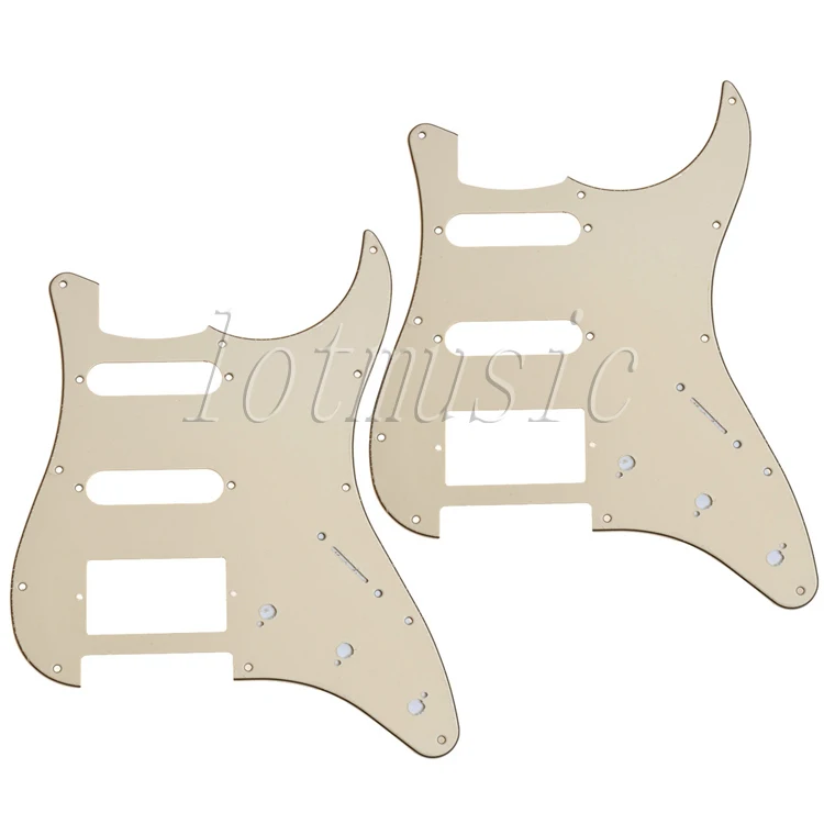 2 шт. SSH стиль электрогитара Pickguard 3ply 11 Отверстие бежевый ПВХ для Fender Strat Замена |