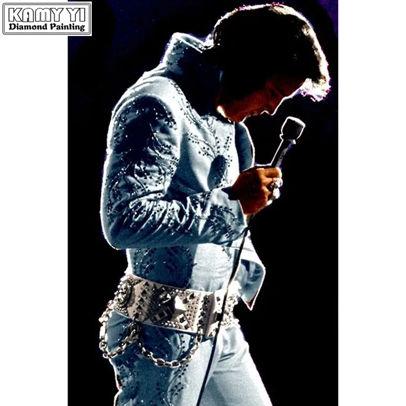 

Diamond mosaic full gear 5D Diy Diamond Embroidery Cross Stitch Kits Round Diamond Painting Elvis Presley