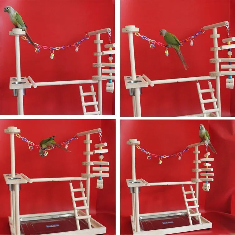 poleiro com escadas alimentador parrot mordida brinquedos