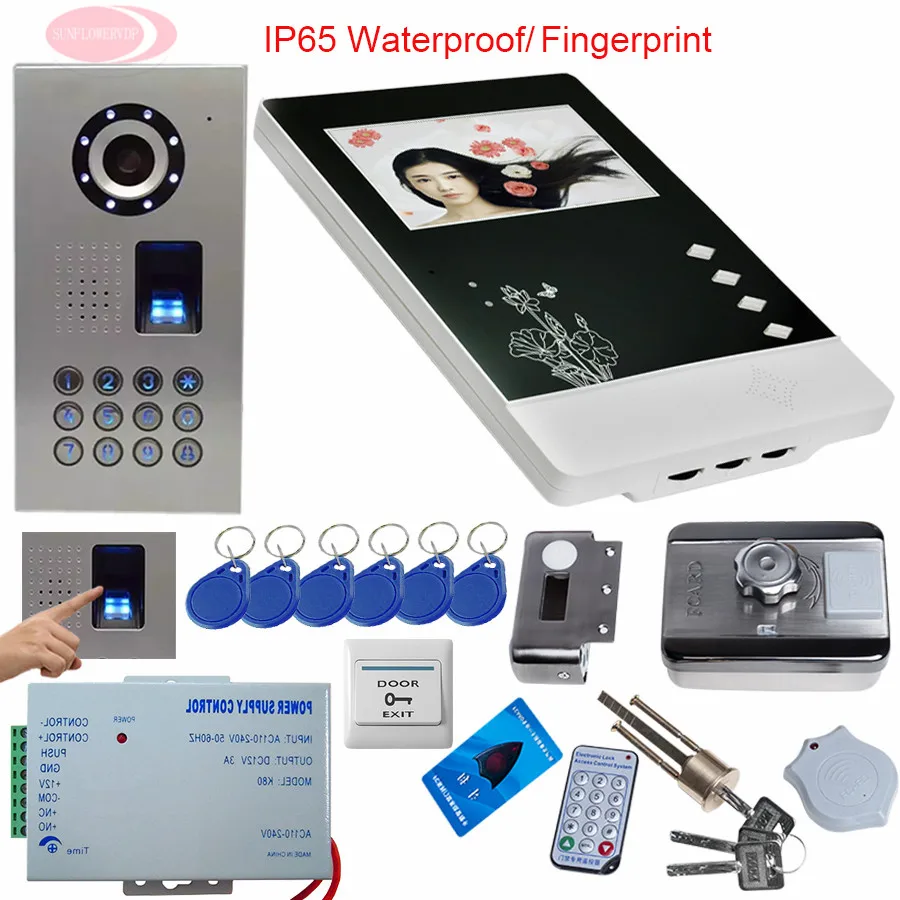 

SUNFLOWERVDP Video Door Phone Video Camera For Video Surveillance Rfid electronic lock Video intercom Fingerprint/Code Unlock