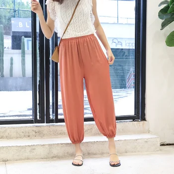 

Summer pantalones mujer And Breathable Harem Pants pantalon femme Loose Wild Harem Pants Home Harem Pants trousers women