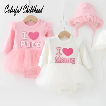

Long sleeve newborn body clothes cotton infant kids overalls cute princess tutu dress toddler baby clothing children pajamas