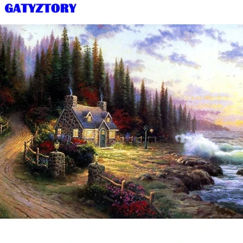 

Frameless Fantasy Rural DIY Painting By Numbers Modern Wall Art Canvas Painting Hand Painted For Home Decor 40x50cm Artworks