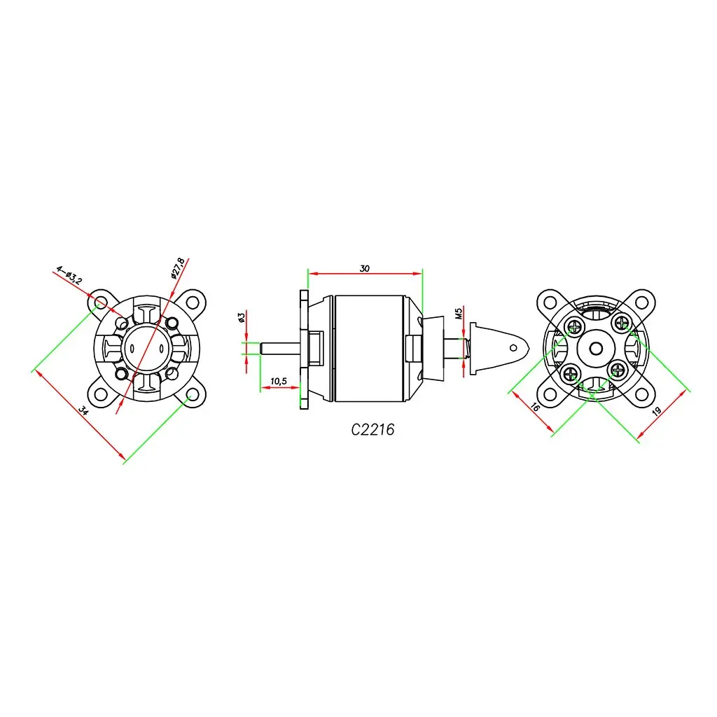 2216 880kv 14 полюсный бесщеточный двигатель запасные части Аксессуары Оборудование