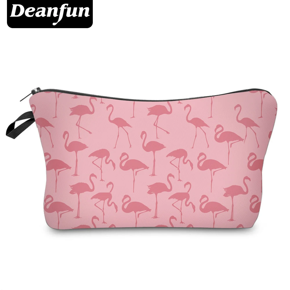 

Deanfun 3D Printing Pink Flamingo Cosmetic Bags with Zipper Girls Makeup Organizer for Travel 51059 #