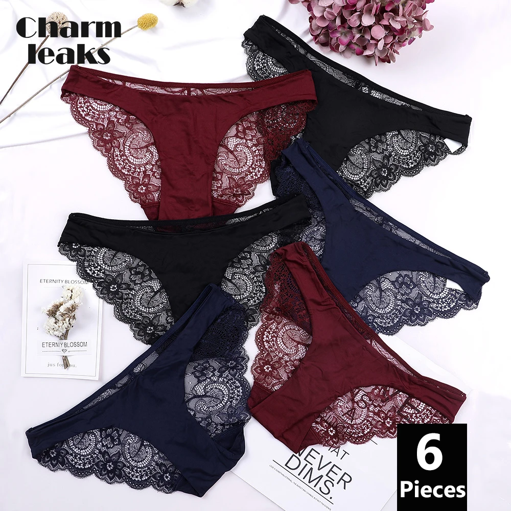 

Charmleaks Women Panties Sexy Hipster Underwear String Briefs Cotton Cueca Calcinha Tanga Thong Lace Edge Breathable Transparent