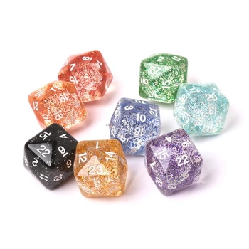 

2pcs 24 Sided Transparent Resin Digital Dice Dungeons&Dragon D&D RPG Game Dices