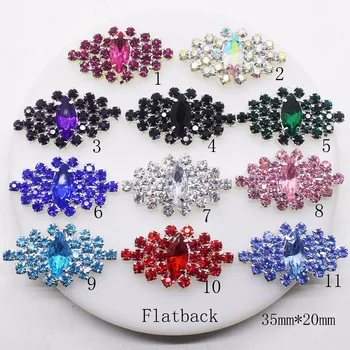 

5pcs/lot Rectangle Rhinestone Button Jewerly Metal Button Diamond Flatback Embellishment for Wedding Hair Ribbon Craft Decor