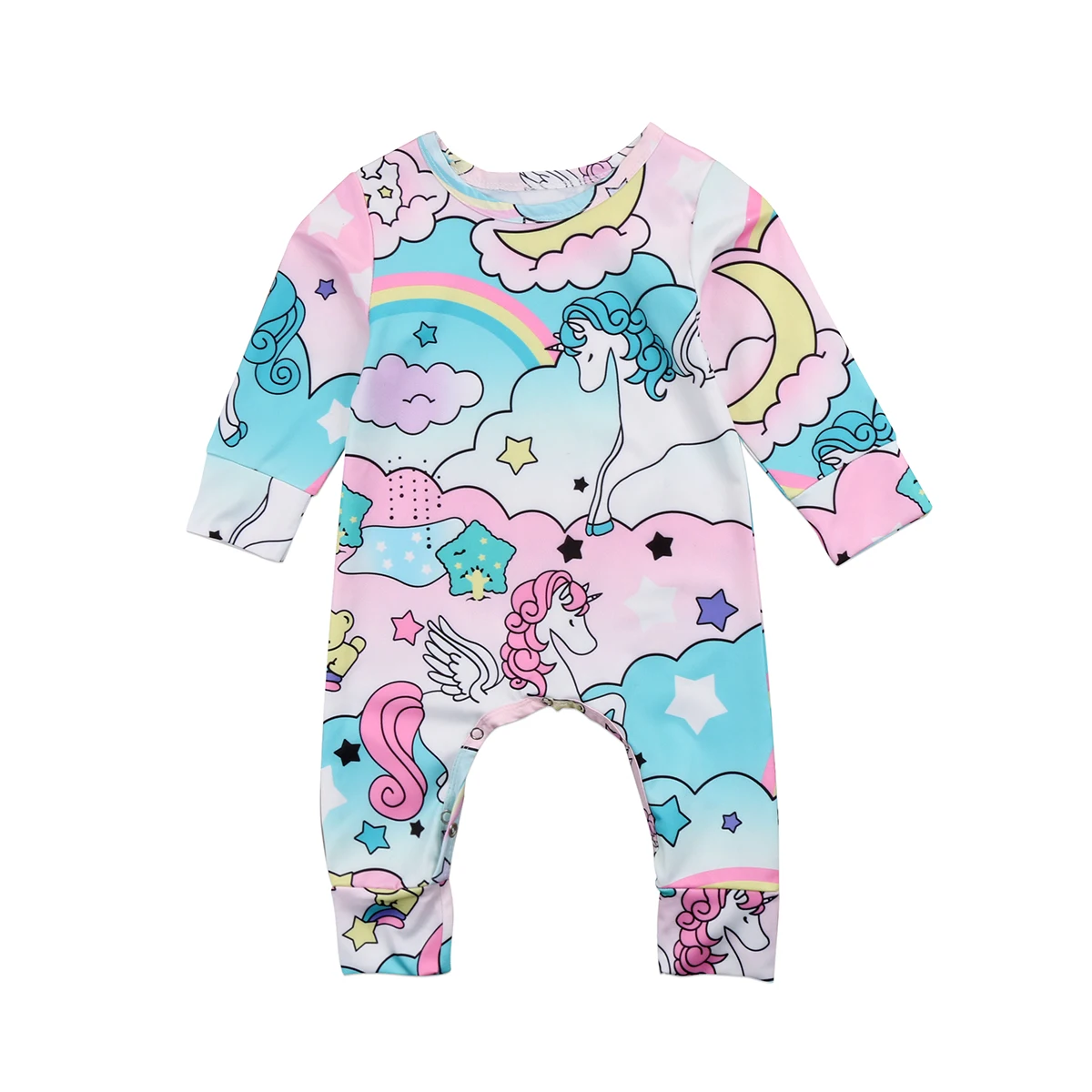 Cartoon Unicorn Baby clothes Cute Baby boys Girls Long sleeves Romper