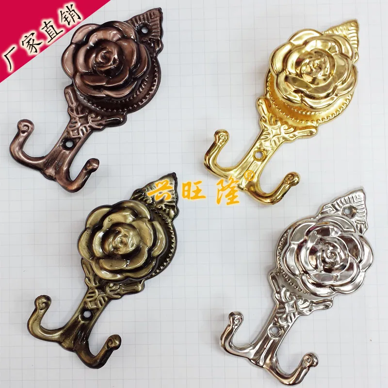 Home Storage Organization 13*5.5CM Electroplated iron rose Curtain Wall Strap Hook Decorative Hooks 4pc/lot | Дом и сад