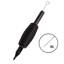 EZ-681-1RL, 19 мм, 40 шт, Одноразовые стерилизованные ручки для татуировки, трубка с подходящими иглами для татуировки, 1RL, для тату машины, поставка татуировки
