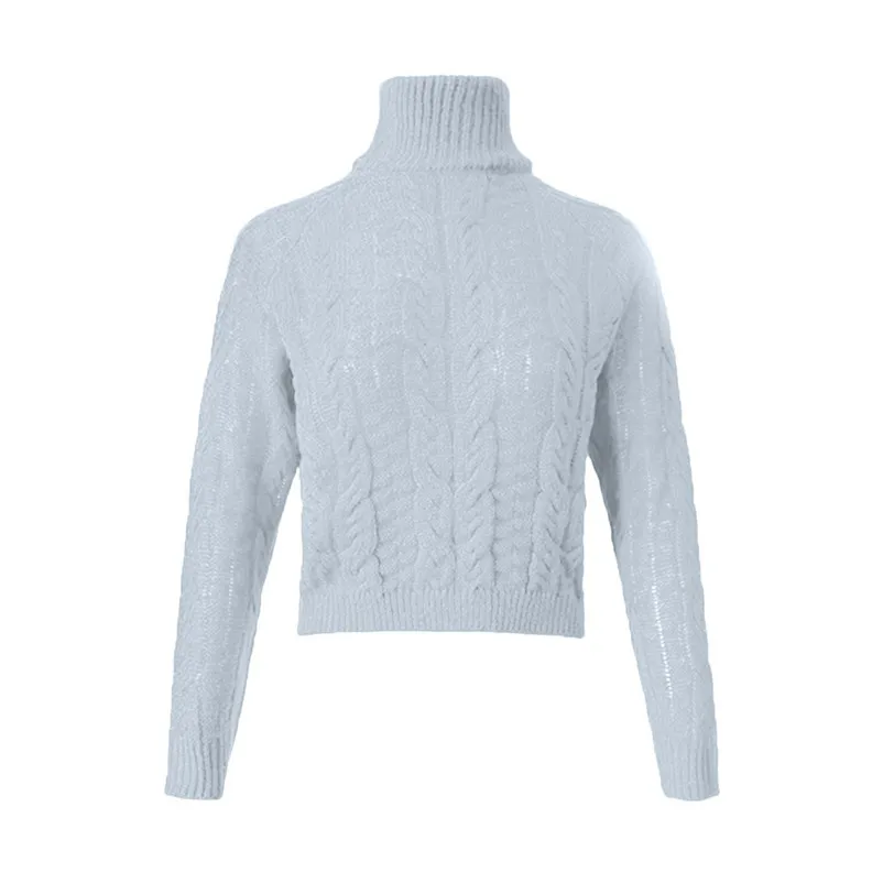 Fashion sweater women winter 2018 Casual High collar sexy umbilical twist Casual Knitted Pullover Sweater Invierno O18#N (4)