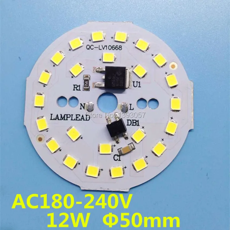 20pcs Smd2835 12w High Pf Integrated Ic Driver Light Source Panel, Ac