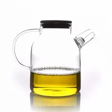 1 х 1500 мл ручной работы термостойкий стеклянный чайник с фильтром и бамбуковой крышкой