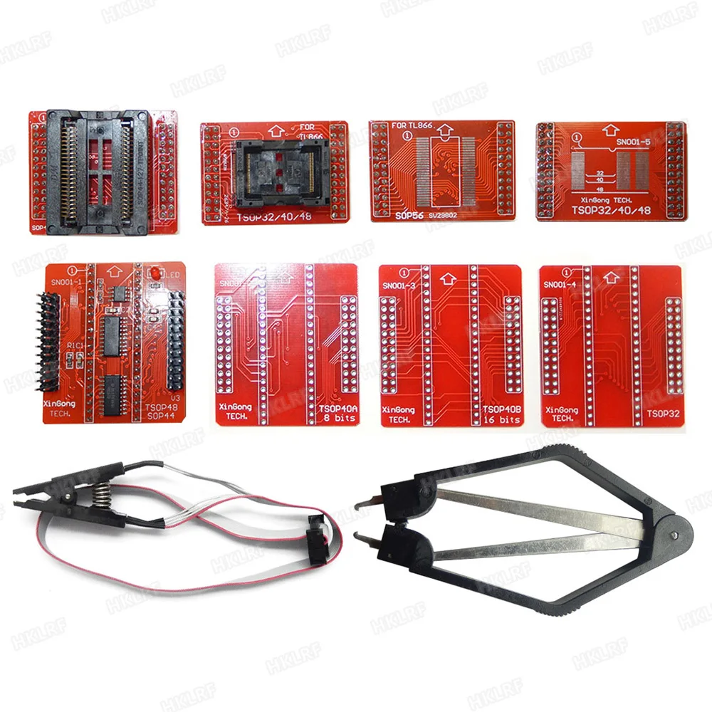 XGECU оригинальный TL866II PLUS Универсальный программатор Minipro + 26 адаптеров зажим SOP8 IC
