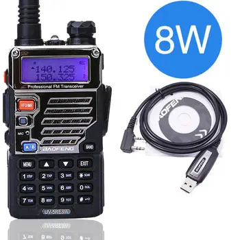 

BaoFeng UV-5RE plus 8W powrful 8watts Walkie Talkie cb radio Dual Band UV5RE Radio Handheld 10km Long Range Ham Radio+USB Cable