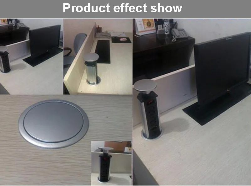 Tomada de Energia Tomadas de Alimentação Tomada de Mesa para Escritório em Casa Todo o Preto Universal + 2 Usb + 1 Alta Qualidade Superior 2 Carregador Hdmi Pop up 7 Soquetes elétricos