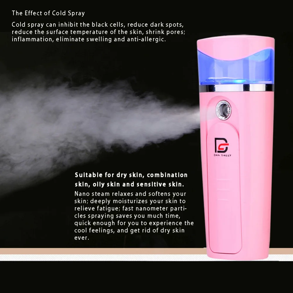 

Portable Handy Nano Mist Sprayer Facial Body Nebulizer Steamer Face Skin Care Mini USB Nano Spray Beauty Moisturizing Instrument