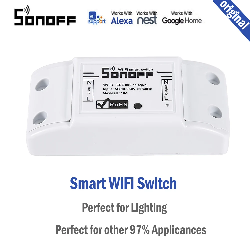 

1/2/4 pcs Sonoff Basic ITEAD Wifi Switch Wireless Smart Home automation Control Switch Compatible with Google Home Alexa amazon