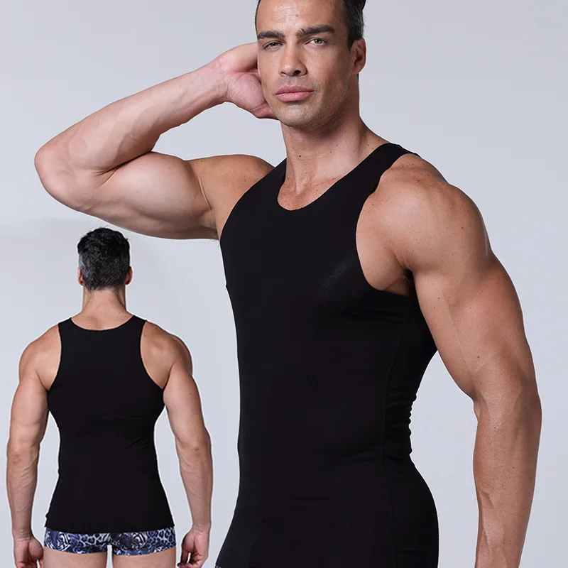

New Hot Modal Leisure Fitness Men Vest Clothing For Man Tank Top Bodybuilding Undershirts No trace One piece Wholesale 4 Color