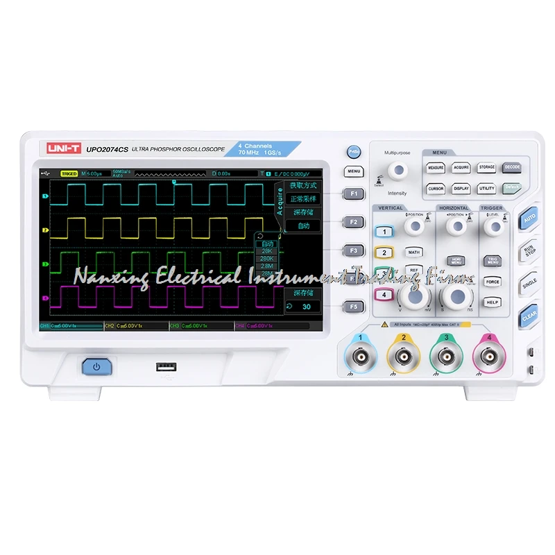 

UNI-T UPO2074CS Ultra Phosphor Oscilloscope 4 Channels 70 MHz up to 1GS/s 50,000wfms/s 28Mpts(Each Channel)