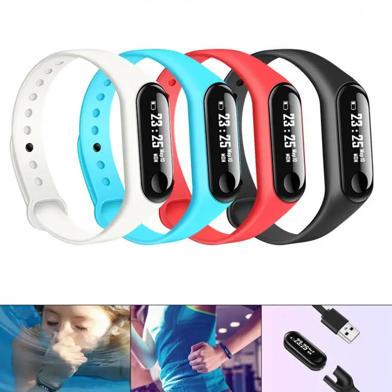

M3L Bluetooth Waterproof Touch Screen Smart Watch Band Bracelet Wristband with Detachable Strap and USB Charging for IOS Android