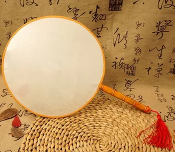 

100pcs DIY Blank Round Silk Hand Fans with Handle Student Children Hand Painting Fan Chinese Palace Fan wen6625