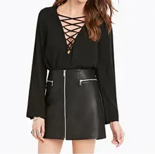 FFTAIQI new street fashion spring autumn woman package hip skirt leisure zipper classic double pockets slim women short skirts