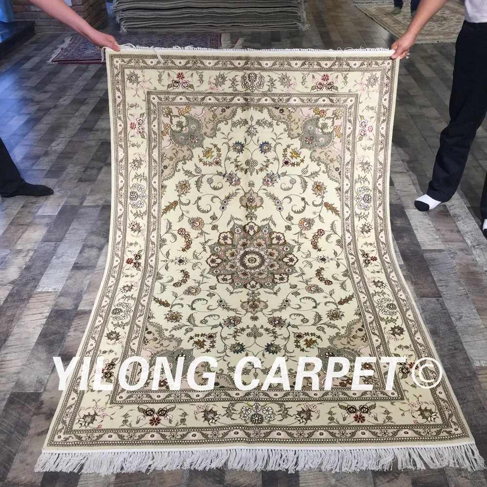 Декоративный ковер ручной работы Yilong 4 'x 6' для гостиной с зелеными цветами в
