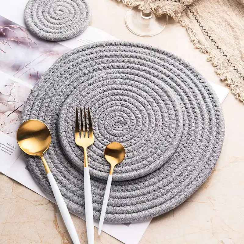 Салфетка макраме. Салфетка из трикотажной пряжи. Вязаные коврики из джута. Салфетка сервировочная. Круглые плейсматы крючком.