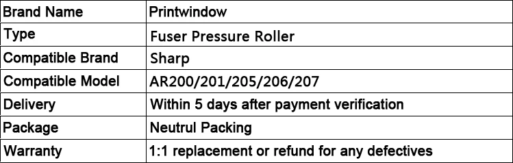 Printwindow Копиры высокое качество ниже термоблока Давление ролик для Sharp AR200/201/205/206/207 нижняя часть рукава ролик