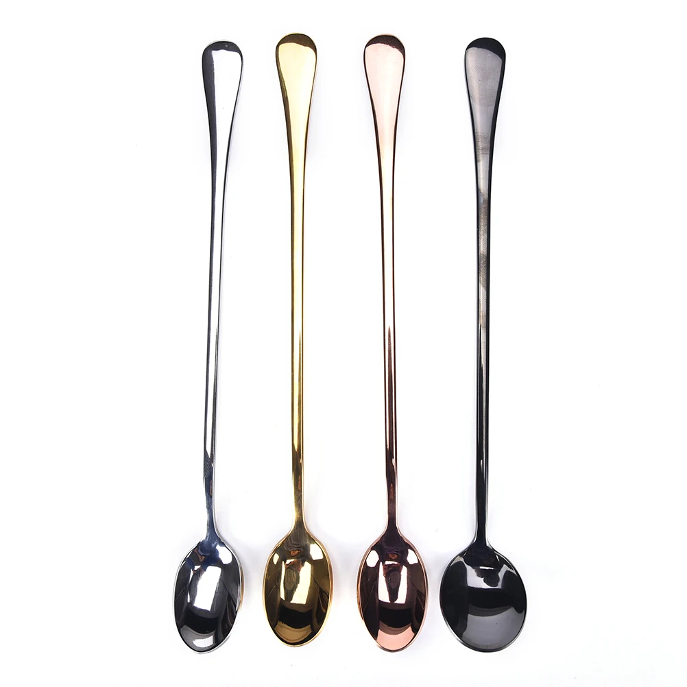 

1PCS 23.5cm Stainless Steel Long Handle Coffee Spoon Ice Cream Tea Honey Soup Kitchen Spoons Dinning Dinner Spoon