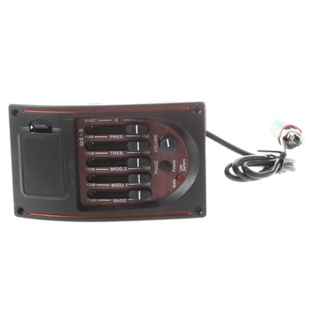 

New Acoustic Guitar Pre-wired Preamp 5 Band EQ Tuner Piezo Pickup