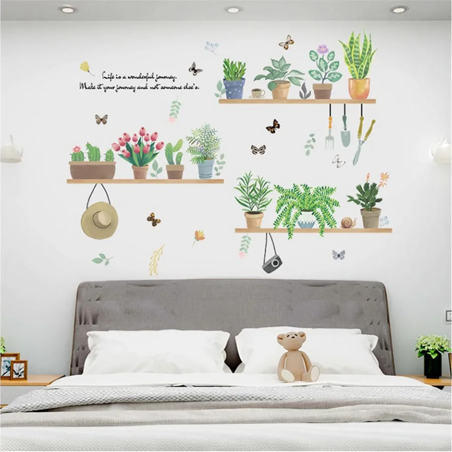 Kid Plant Potted Shop Glass Door Wall Stickers Living Room Bedroom Wardrobe Porch TV Background Self-adhesive Wall Sticker Kid Plant Potted Shop Glass Door Wall Stickers Living Room Bedroom Wardrobe Porch TV Background Self-adhesive Wall Sticker