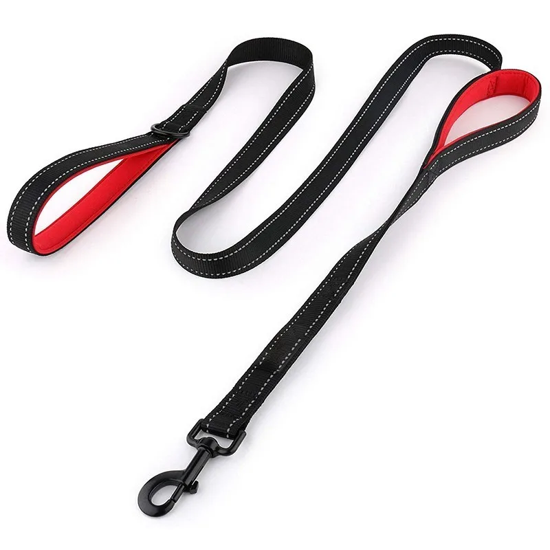 Benepaw Reflective Padded Dog Leash Two Handle Durable Small Medium Large Dog Pet Training Leash Nylon Lead 7 Colors leather dog collars Dog Collars