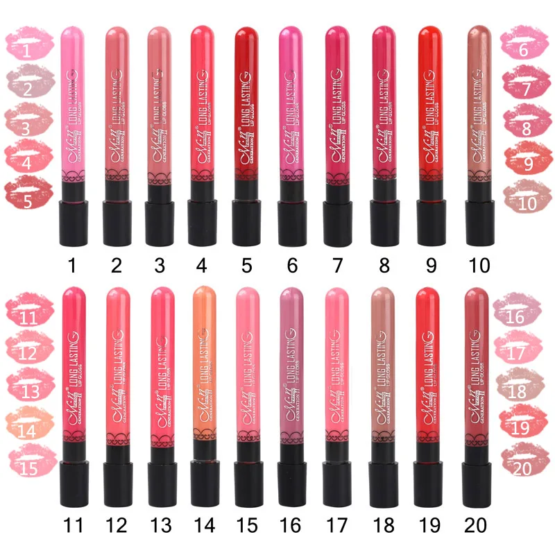 MENOW Марка Cosmetics set 1 шт. Водонепроницаемый удлинение Тушь для ресниц и 1 шт. 14 Цвет дополнительно Бархат Блеск для губ составляют 5304