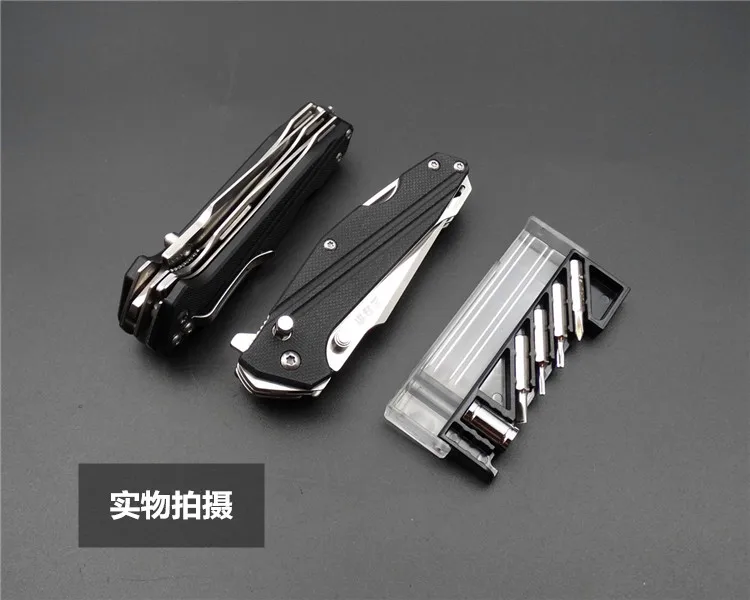 Sanrenmu 7116 Открытый EDC карманный нож с многофункциональным инструментом пила режущий ремень Стекло Выключатель отвертка бит и нейлоновая оболочка