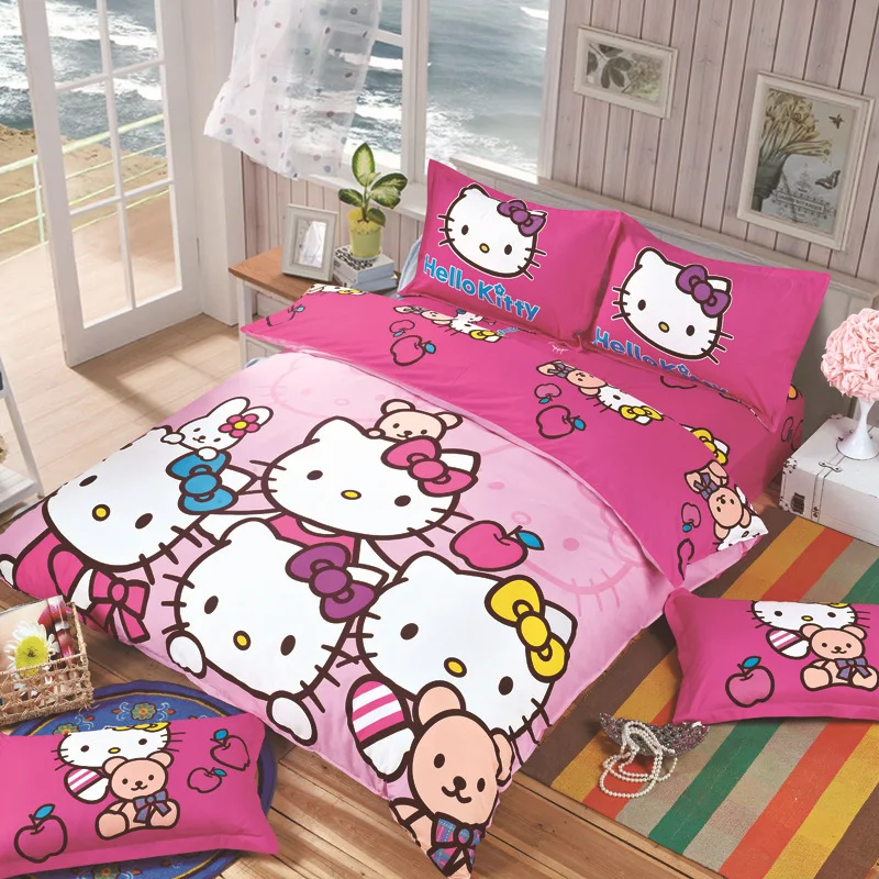 Hello Kitty Bedding Set Pikachu Printed Bed Linen Include ...