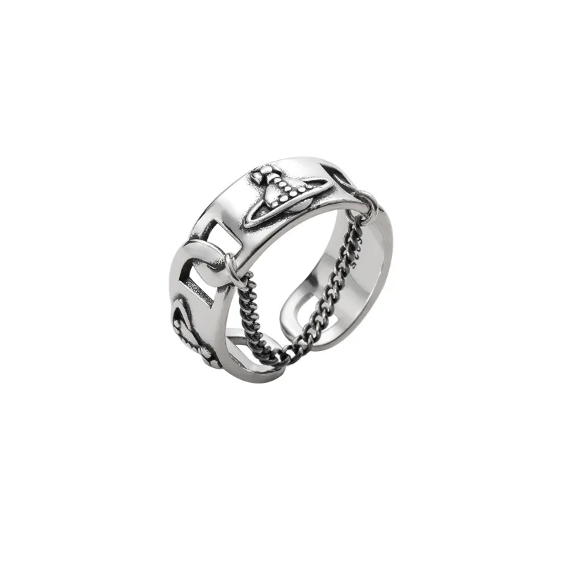 Антикварное кольцо с планетой, регулируемое широкое 925 пробы, серебряное кольцо, роскошные ювелирные изделия, старое Винтажное кольцо с цепочкой для женщин,, Черная пятница, предложения
