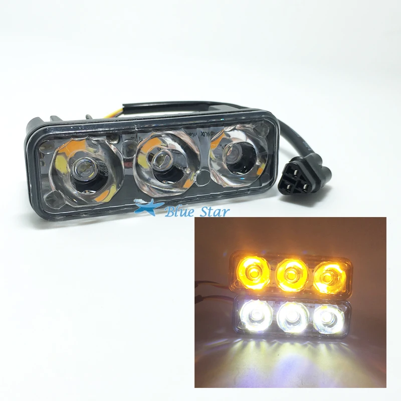 

2Pcs/pair 9W Led Turn Signal Car Light Work Lamps Waterproof DC12V DRL Daytime Running Lights Fog Lamp white+yellow