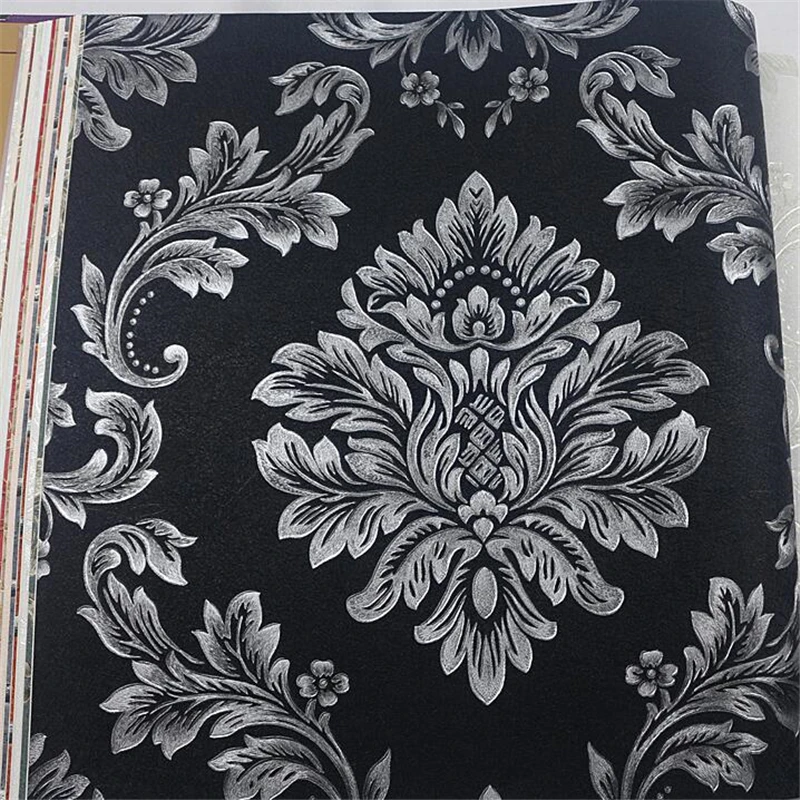 beibehang Modern PVC Black white Damask Wallpaper ROll For Wall Luxury Classic For Bedroom TV Sofa background papel de parede beibehang classic papel de parede fashion aesthetic luxury pvc sprinkle the process wallpaper for indoor high back wall tapety