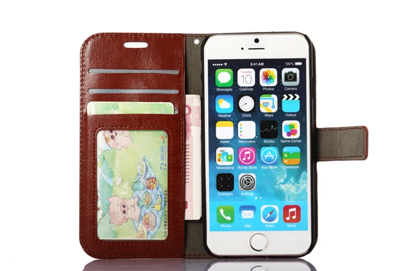 Чехол книжка Nephy для iPhone 5 6 s чехол из мягкой кожи с кошельком в стиле ретро 6Plus 7Plus