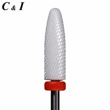 Керамическое длинное пламя-зернистость F-керамический сверло для ногтей для электрической ногтей сверлильный станок-гвоздь бит